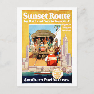 San Francisco LA Vintage Travel Poster Briefkaart