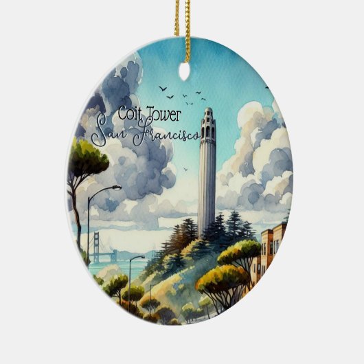 San Francisco Landmark Souvenir Keramisch Ornament (Rechts)