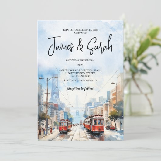 San Francisco Landschap Huwelijksbestemming Kaart (Staand voorkant)