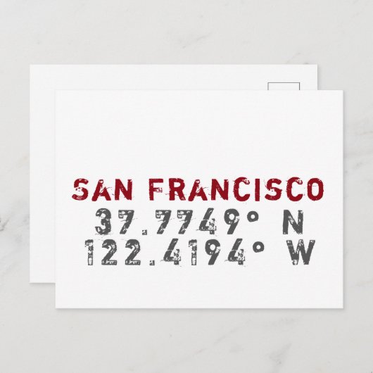 San Francisco Latitude-Briefkaart Briefkaart (Voorkant / Achterkant)