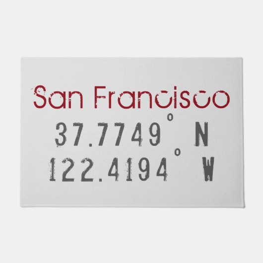 San Francisco Latitude Longitude Deurmat (Voorkant)