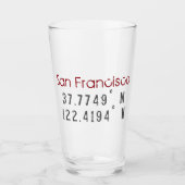 San Francisco Latitude Longitude Glas (Voorkant)