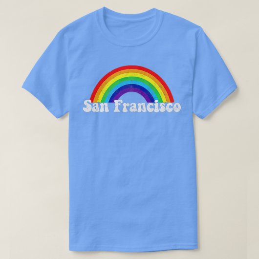 San Francisco LGBQ Gay Pride Rainbow Premium T-shirt (Design voorkant)