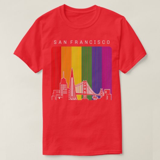 San Francisco LGBT Rainbow Flag Pride T-shirt (Design voorkant)