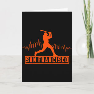 San Francisco Liefhebbers Skyline Retro Honkbal Ha Kaart