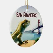 San Francisco Lizard Golden Gate Bridge Souvenir Keramisch Ornament (Rechts)