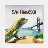 San Francisco Lizard Golden Gate Bridge Souvenir Magneet (Voorkant)