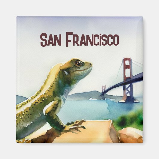 San Francisco Lizard Golden Gate Bridge Souvenir Magneet (Voorkant)