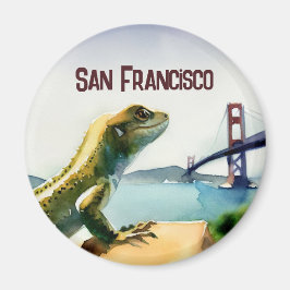 San Francisco Lizard Golden Gate Bridge Souvenir Magneet