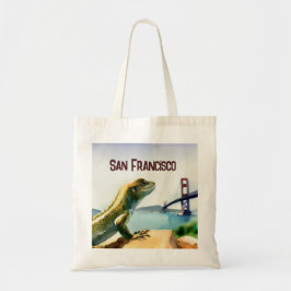 San Francisco Lizard Golden Gate Bridge Souvenir Tote Bag