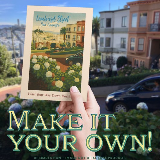 San Francisco Lombard Street Coit Tower GGB Travel Briefkaart