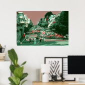 San Francisco Lombard Street - Pop Art Print (Thuiskantoor)