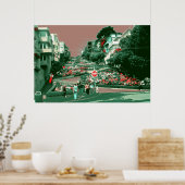 San Francisco Lombard Street - Pop Art Print (Keuken)