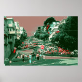San Francisco Lombard Street - Pop Art Print (Voorkant)