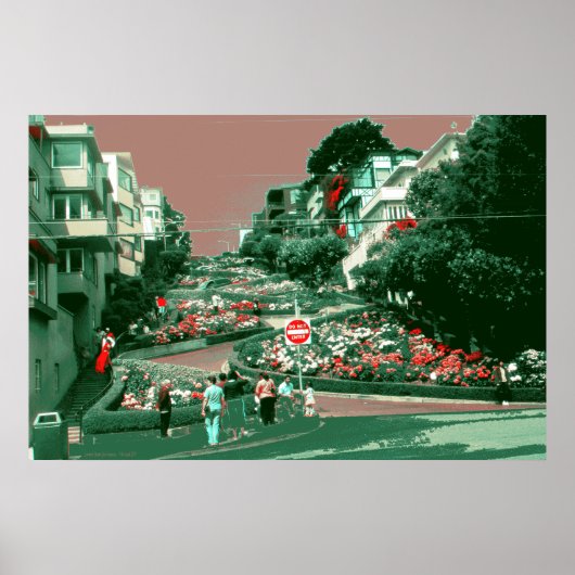 San Francisco Lombard Street - Pop Art Print (Voorkant)