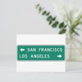 San Francisco Los Angeles Highway Sign Briefkaart (Staand voorkant)