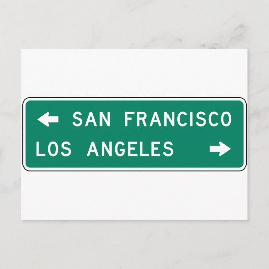 San Francisco Los Angeles Highway Sign Briefkaart (Voorkant)