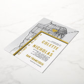San Francisco Love Locator | Stad Thema Trouwfeest Folie Uitnodiging (Gedraaid)
