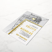 San Francisco Love Locator | Trouwlocatie met stad Folie Uitnodiging (Gedraaid)