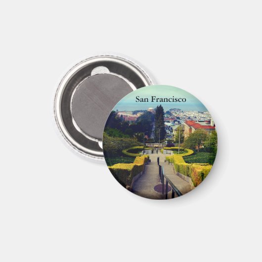 San Francisco Lyon Street Steps #2 Round Magnet (Voorkant / Achterkant)