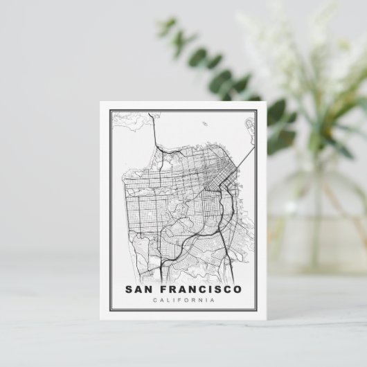 San Francisco Map Briefkaart (Staand voorkant)