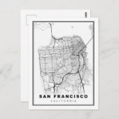 San Francisco Map Briefkaart (Voorkant / Achterkant)
