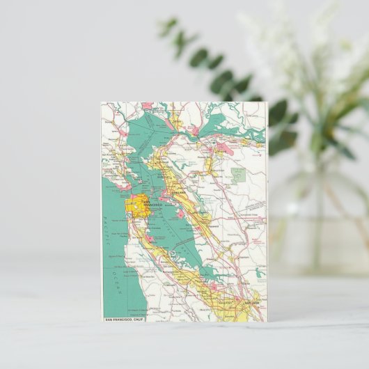 San Francisco Map Briefkaart (Staand voorkant)