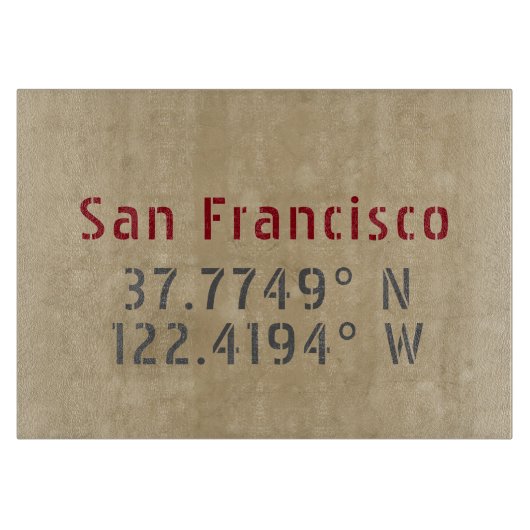 San Francisco Map Coordinates Urban Snijplank (Voorkant)