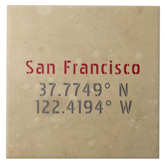 San Francisco Map Coordinates Urban Tegeltje (Voorkant)