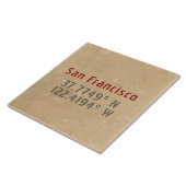 San Francisco Map Coordinates Urban Tegeltje (Zijkant)