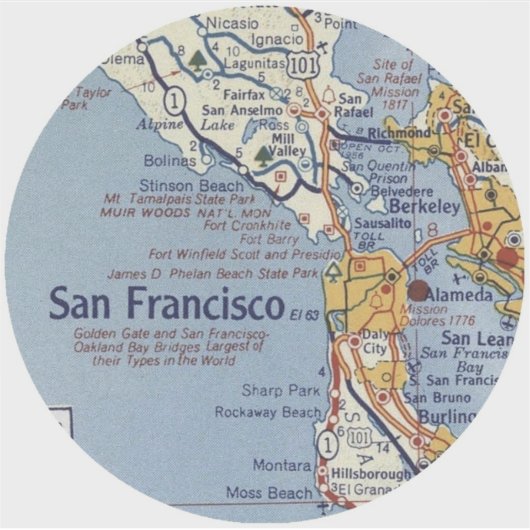 San Francisco  Map Round Sticker (Voorkant)