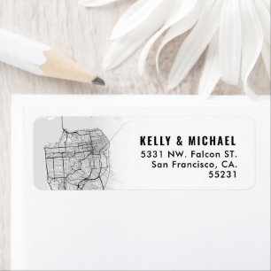 San Francisco Map ThMED Retourlabel Etiket