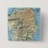  San Francisco Map Vierkante Button 5,1 Cm (Voorkant)
