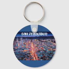 San Francisco - Market Street Night from Twin Peak Sleutelhanger
