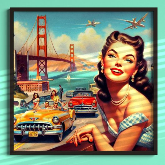  San Francisco meisje illustratie Poster
