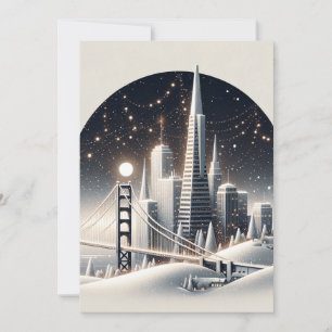 San Francisco Minimalistische Elegantie - Chic Win Feestdagenkaart
