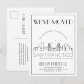 San Francisco Modern Deco | Adres Gewijzigd Aankondigingskaart (Voorkant / Achterkant)