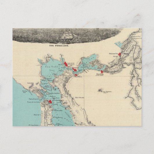 San Francisco naar Sacramento Briefkaart (Voorkant)