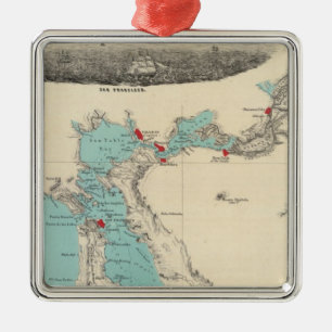 San Francisco naar Sacramento Metalen Ornament