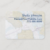 San Francisco Nautical Chart Clean Fresh Blue Tan Visitekaartje (Achterkant)