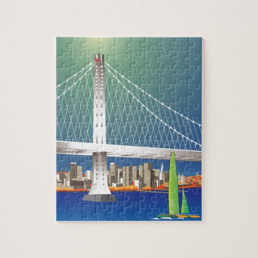 San Francisco New Oakland Bay Bridge Cityscape Legpuzzel (Verticaal)