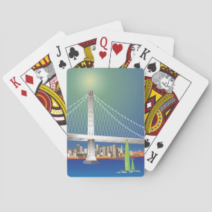 San Francisco New Oakland Bay Bridge Cityscape Pokerkaarten