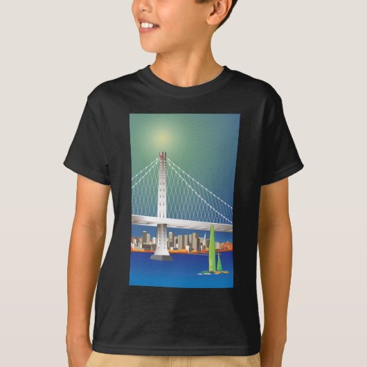 San Francisco New Oakland Bay Bridge Cityscape T-shirt (Voorkant)