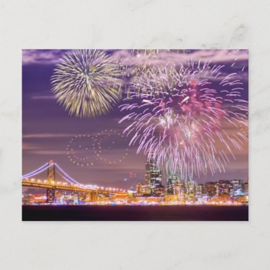San Francisco New Year Fireworks Briefkaart (Voorkant)