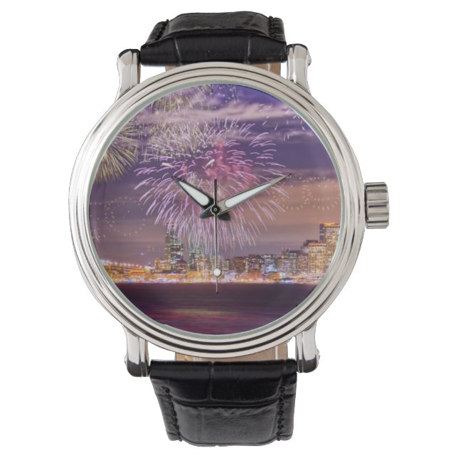 San Francisco New Year Fireworks Horloge (Voorkant)