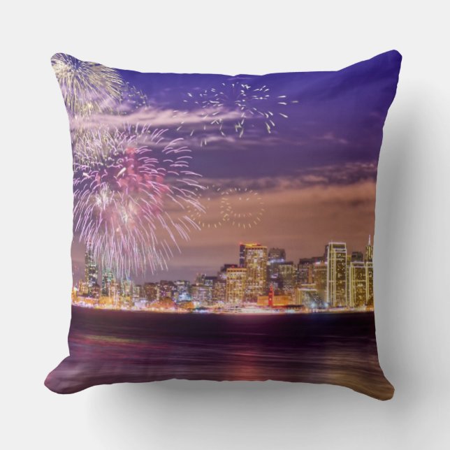San Francisco New Year Fireworks Kussen (Voorkant)
