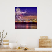 San Francisco New Year Fireworks Poster (Keuken)