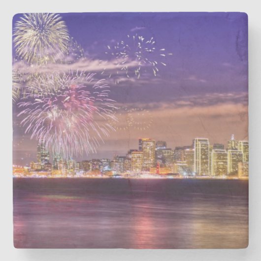 San Francisco New Year Fireworks Stenen Onderzetter (Voorkant)