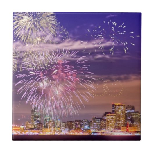 San Francisco New Year Fireworks Tegeltje (Voorkant)