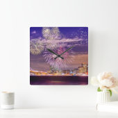 San Francisco New Year Fireworks Vierkante Klok (Huis)